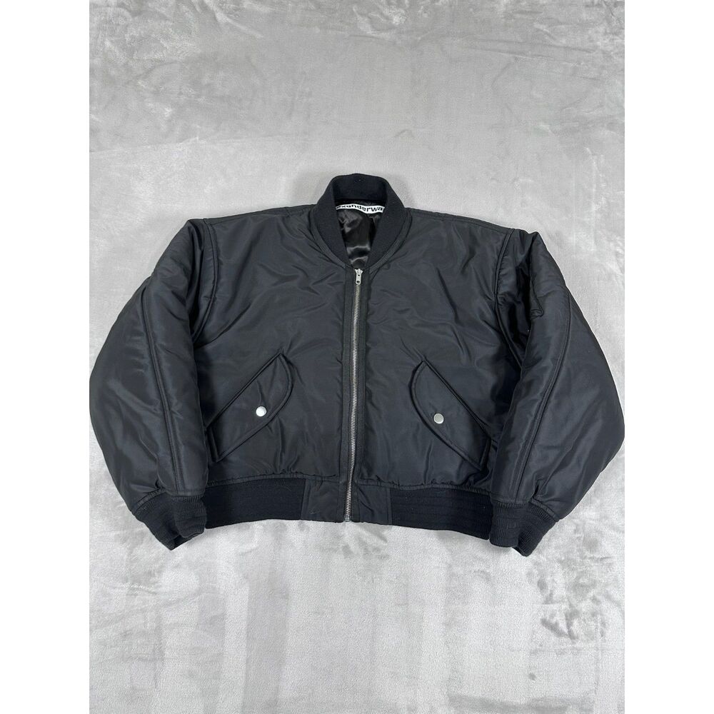 Alexanderwang SAMPLE Black Nylon Cropped Bomber Jacket